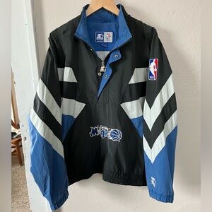 STARTER Black and Blue Orlando Magic sz Large NBA Windbreaker
